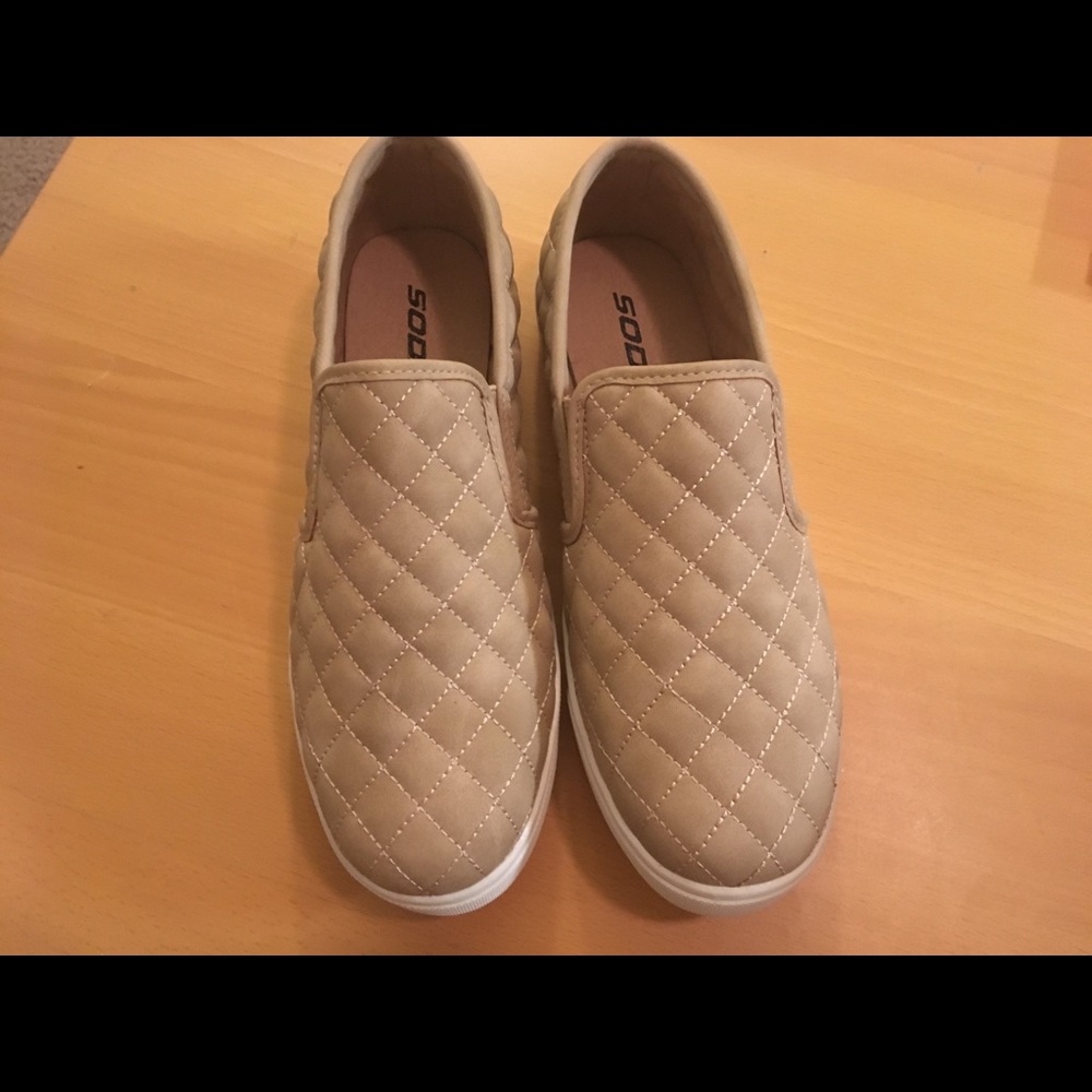 SODA Slip on Sneakers-Taupe 7.5